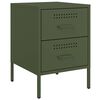 vidaXL Bedside Cabinets 2 pcs Olive Green 36x39x50.5 cm Steel