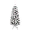 vidaXL Artificial Hinged Christmas Tree Green and White 120 cm