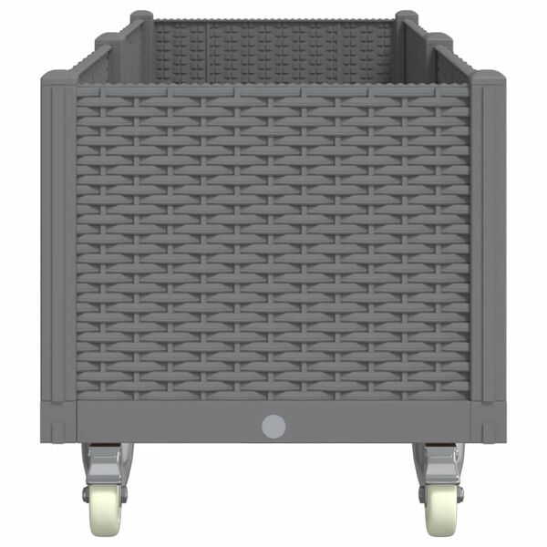 vidaXL Garden Planter with Wheels Light Grey 160x50x54 cm PP