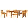 vidaXL Garden Dining Set 7 pcs Brown Solid Acacia Wood