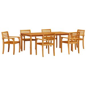 vidaXL Garden Dining Set 7 pcs Brown Solid Acacia Wood