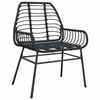 vidaXL 5 Piece Garden Dining Set Black Poly Rattan Glass