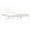vidaXL Metal Bed Frame without Mattress with Headboard White 140x200cm