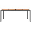 vidaXL Garden Table with Wooden Top Black Poly Rattan&Solid Wood Acacia