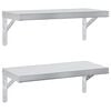 vidaXL Wall Shelves 2 pcs 50x23,5 cm Silver Stainless Steel
