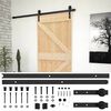vidaXL Sliding Door 90 x 210 cm Solid Pine Wood Natural and Black