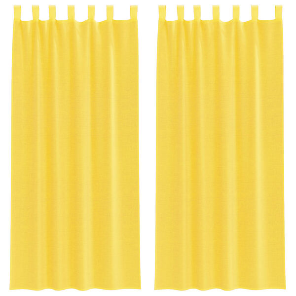 vidaXL Voile Curtains with Loops 2 pcs Yellow 140x225 cm