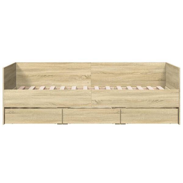 vidaXL Daybed with Drawers without Mattress Sonoma Oak 100x200 cm