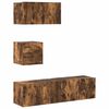 vidaXL 4 Piece TV Cabinet Set Smoked Oak Engineered Wood