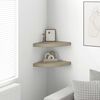 vidaXL Floating Corner Shelves 2 pcs Oak 35x35x3.8 cm MDF