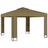 vidaXL Gazebo | Taupe | Polyester with PA coating | 3x3x2.7m | Gazebo | Square