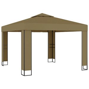 vidaXL Gazebo | Taupe | Polyester with PA coating | 3x3x2.7m | Gazebo | Square