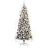 vidaXL Artificial Hinged Christmas Tree Green and White 210 cm