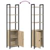 vidaXL Book Cabinet Sonoma Oak 40 x 24 x 161 cm Engineered Wood