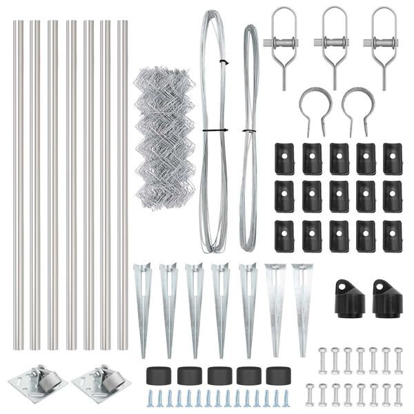 vidaXL Fence Post Silver 10 x 0.6 m (60 x 60 mm mesh) Steel