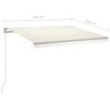 vidaXL Manual Retractable Awning with LED 300x250 cm Cream