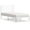 vidaXL Metal Bed Frame without Mattress with Headboard White 90x200cm