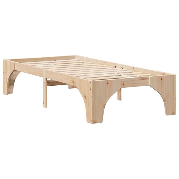 vidaXL Bed Frame Brown 100 x 200 cm Solid Pine Wood