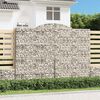 vidaXL Arched Gabion Baskets 7 pcs 300x30x220/240 cm Galvanised Iron