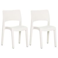 vidaXL Garden Chairs 2 pcs White Polypropylene