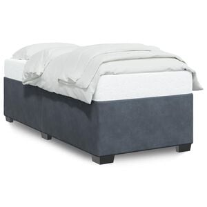 vidaXL Bed Frame without Mattress Dark Grey Single Velvet