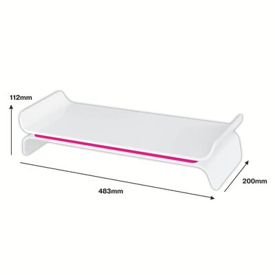 Leitz Adjustable Monitor Stand Ergo WOW Pink and White
