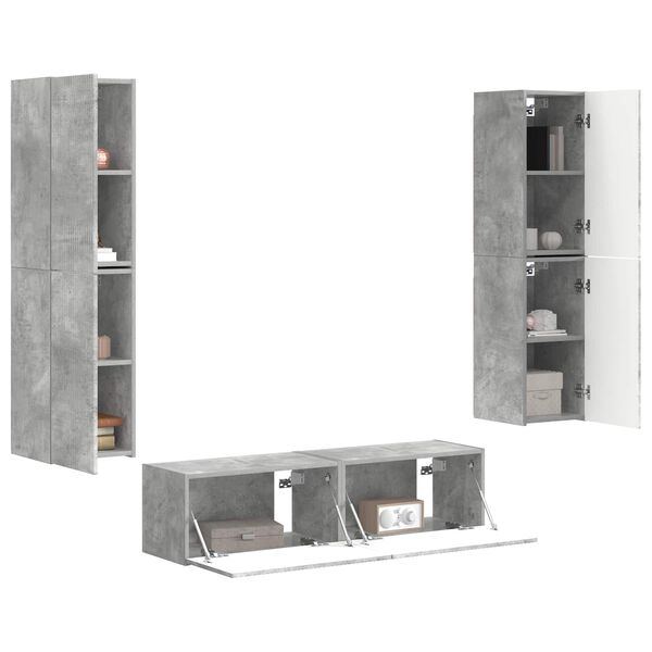 vidaXL TV Cabinet Set 6 pcs Concrete Grey Engineered Wood