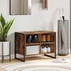 vidaXL Shoe Cabinet Smoke Oak 60 x 35 x 44 cm Engineered Wood