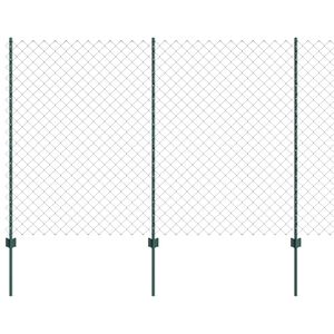 vidaXL Chain Link Fence with Post 10 x 1.6 m (W x H) PVC-Coated Steel