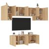 vidaXL 6 Piece TV Wall Units Sonoma Oak Engineered Wood