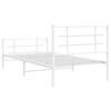 vidaXL Metal Bed Frame without Mattress with Footboard White 107x203cm