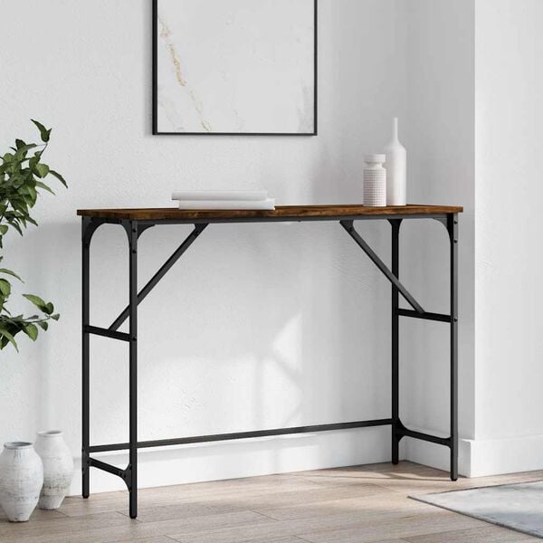 vidaXL Console Table Smoked Oak 100x32x75 cm Engineered Wood
