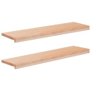 vidaXL Stair Treads 2 pcs 100 x 30 x 2 cm Natural Solid Beech Wood