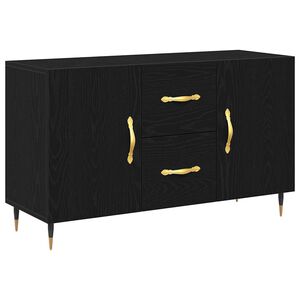 vidaXL Sideboard Black Oak 100 x 36 x 60 cm Engineered Wood