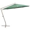 vidaXL Hanging Garden Parasol 350 cm Green Aluminium Pole