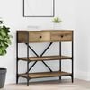 vidaXL Console Table with Drawer Brown 100 x 34.5 x 75 cm Wood