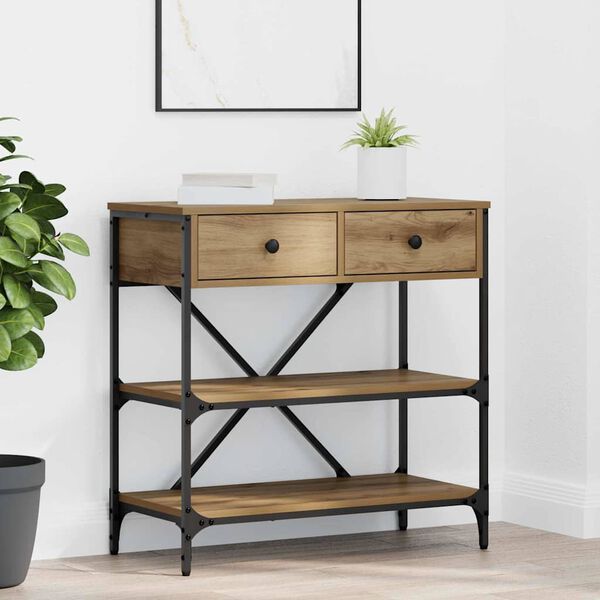 vidaXL Console Table with Drawer Brown 100 x 34.5 x 75 cm Wood