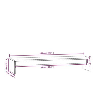 vidaXL Monitor Stand White 100x27x15 cm Solid Wood Pine | vidaXL.co.uk
