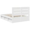 vidaXL Bed Frame with Headboard White 140 x 190 cm Solid Pine Wood