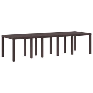 vidaXL Garden Table Brown 300 x 100 x 73 cm Poly Rattan