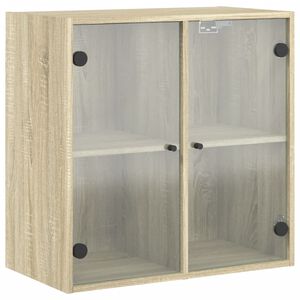 vidaXL Wall Cabinet with Glass Doors Sonoma Oak 68x37x68,5 cm