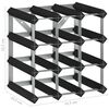 vidaXL Wine Rack for 12 Bottles Black Solid Pine Wood