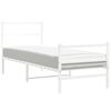 vidaXL Metal Bed Frame without Mattress with Footboard White 80x200cm