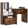 vidaXL Desk Smoked Oak 131.5 x 50 x 106.5 cm Engineered Wood