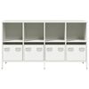 vidaXL Sideboard White 135x39x73.5 cm Cold-rolled Steel