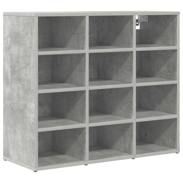 vidaXL Shoe Cabinet Concrete grey 77.5 x 30 x 67 cm Engineered Wood