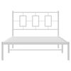 vidaXL Metal Bed Frame without Mattress with Headboard White 107x203cm