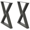 vidaXL Dining Table Legs 2 pcs Anthracite 70x(72-73.3) cm Steel