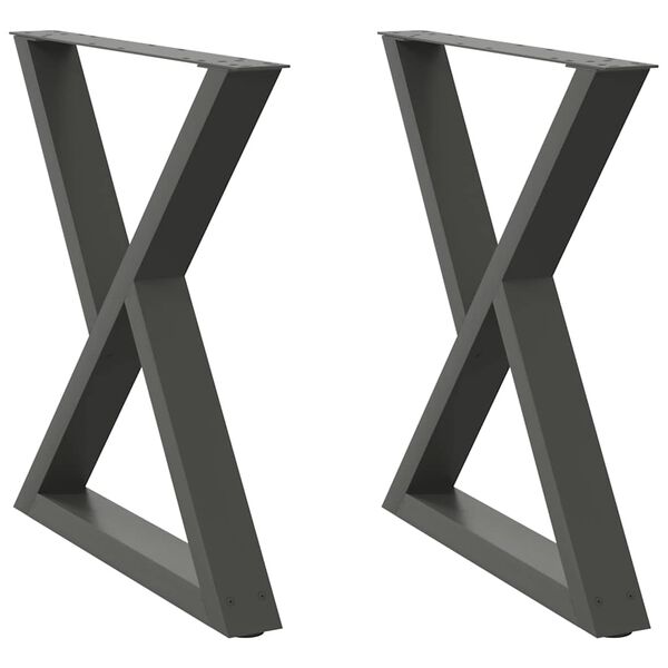 vidaXL Dining Table Legs 2 pcs Anthracite 70x(72-73.3) cm Steel