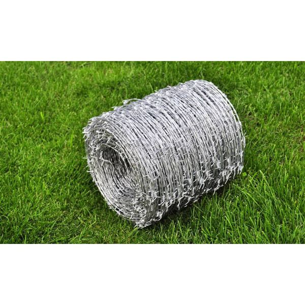 vidaXL Barbed Wire Green 100 m PVC-coated Steel